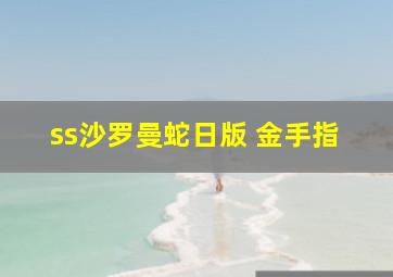 ss沙罗曼蛇日版 金手指